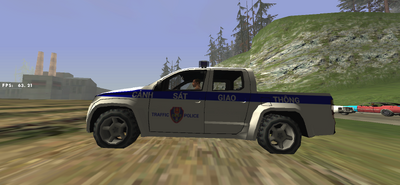 Vietnamese Traffic Police Pickup Truck Low Poly For Mobile